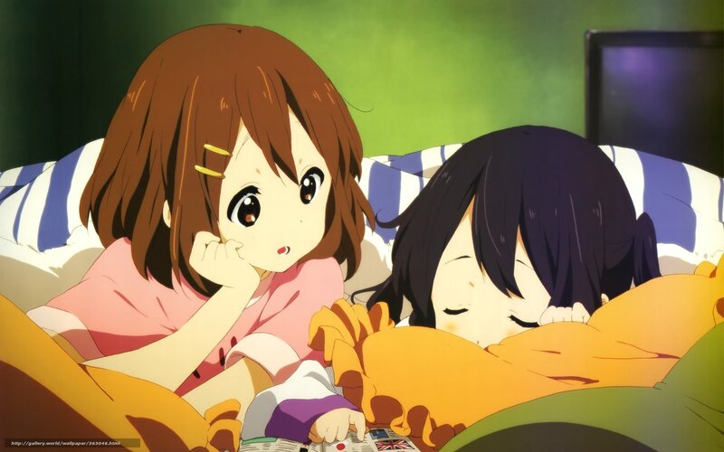 Two Girls in Bed — Green, Calm, Night