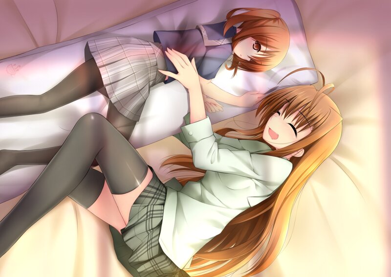 Two Girls in Bed — Pink, Peaceful