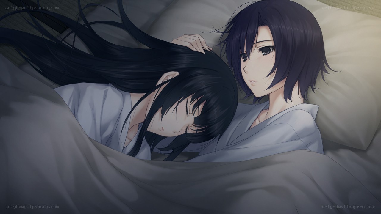 Two girls in bed together