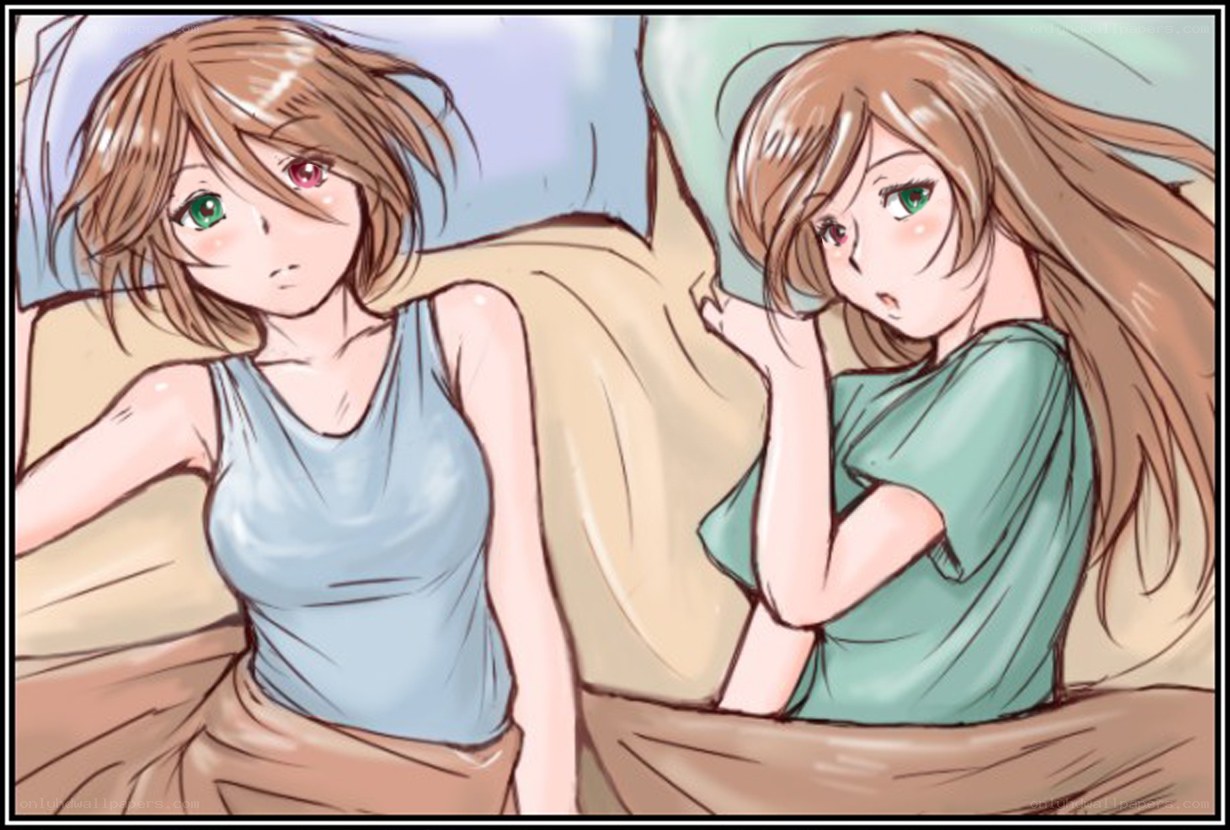 Two girls in bed