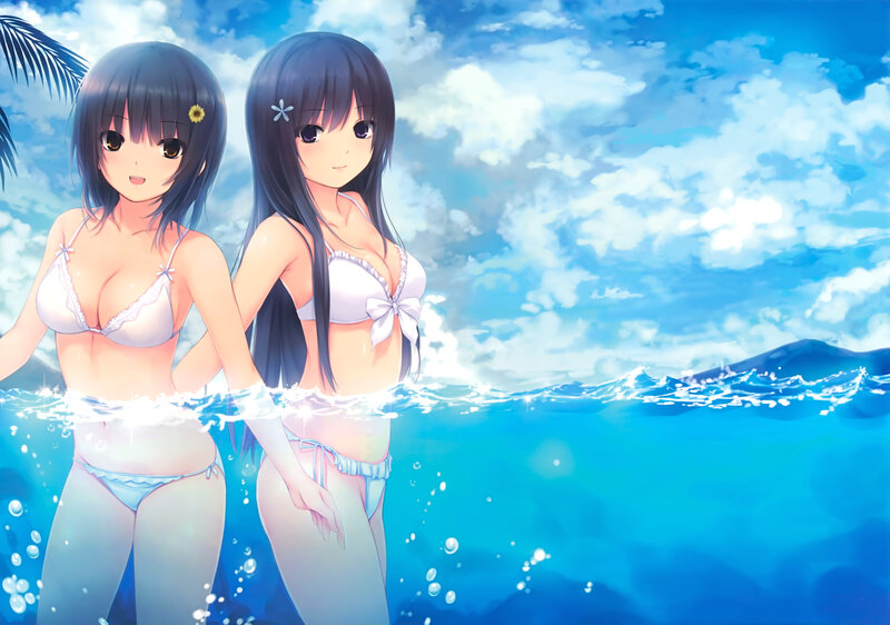 Two Girls in Bikinis — Blue, Serene