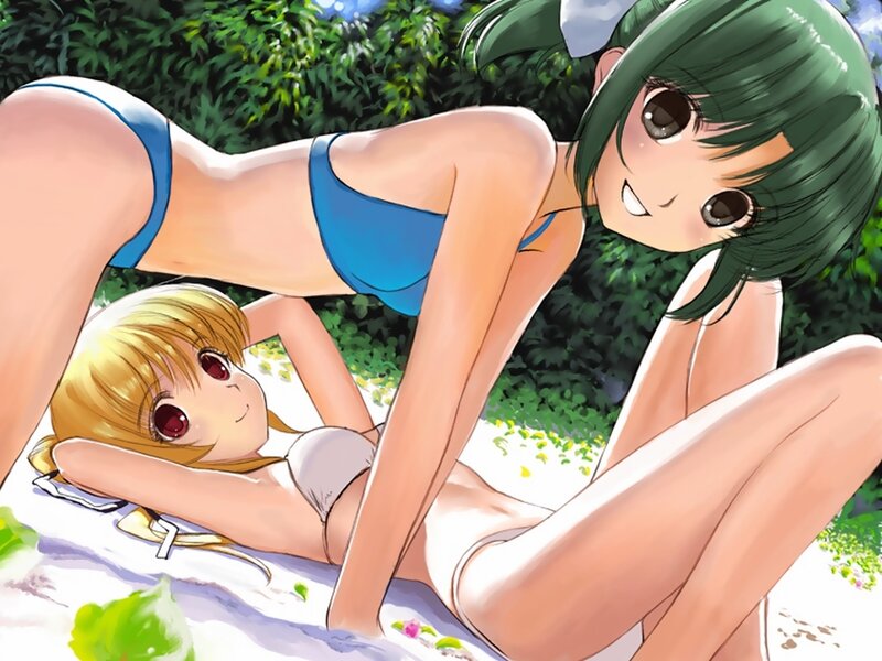 Two Girls in Bikinis — Green
