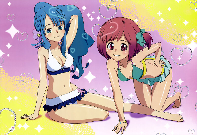 Two Girls in Bikinis — Pink, Playful