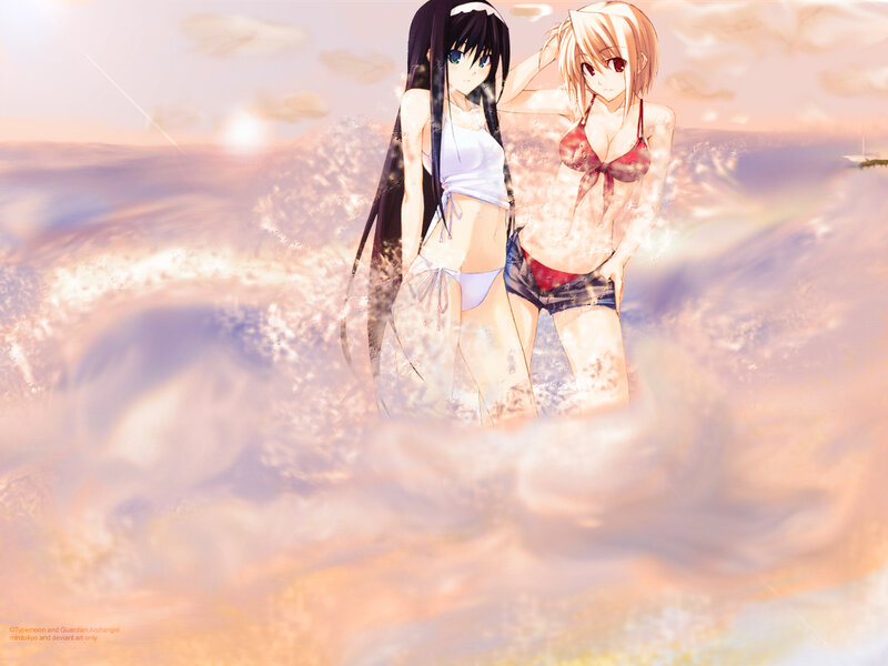 Two Girls in Bikinis — Pink, Serene