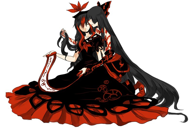 two girls in black and red dresses