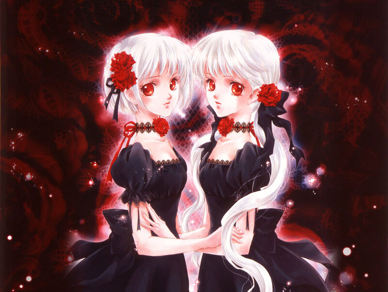 Two girls in black dresses