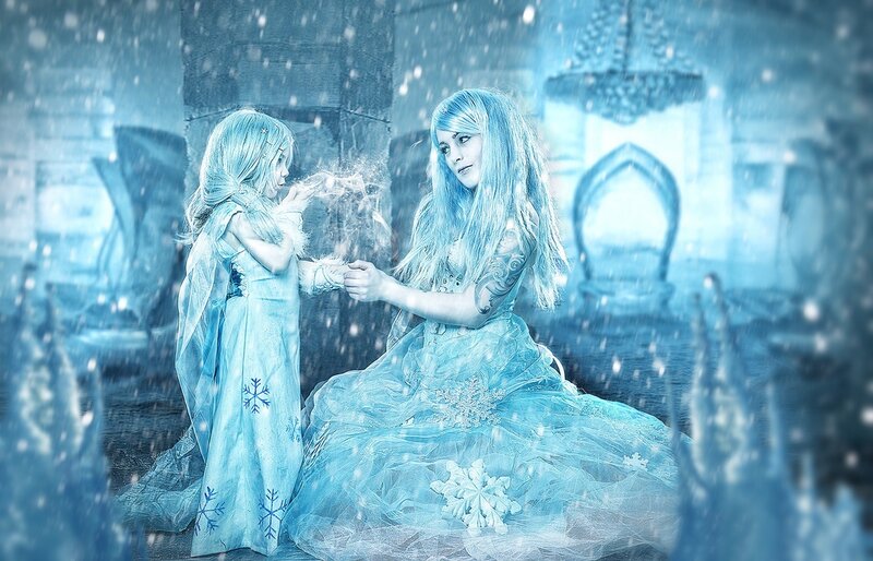 Two Girls in Blue Dresses — Frosty, Magical