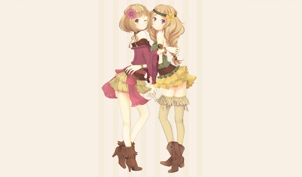 two girls in boho outfits