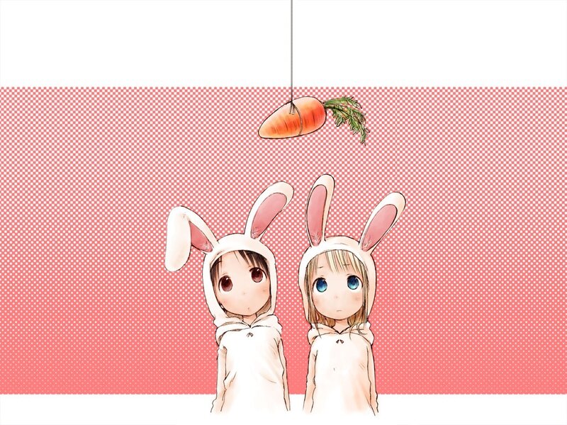 two girls in bunny costumes