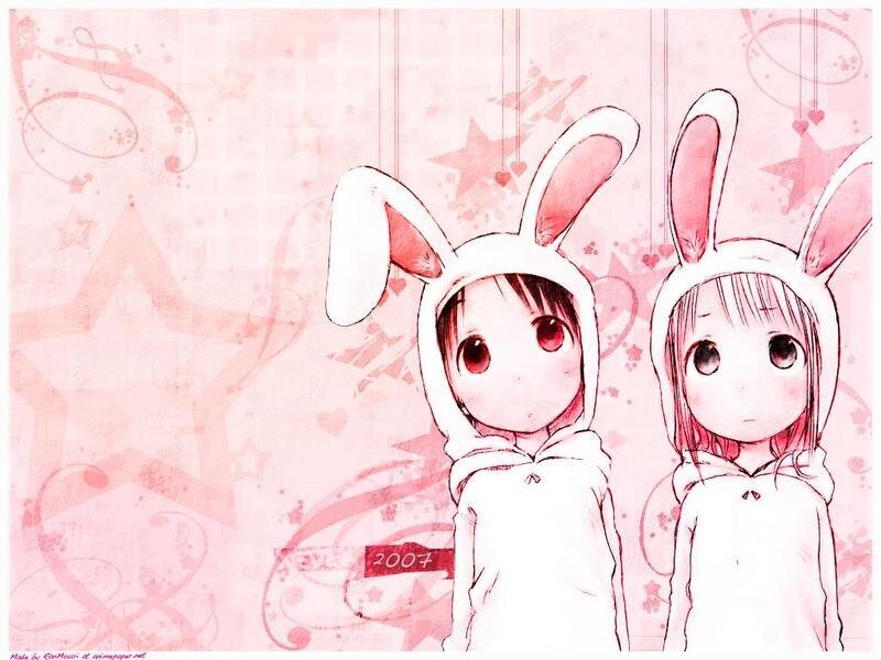 Two Girls in Bunny Costumes — Pink, Sweet