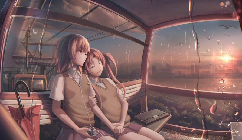 Two Girls in Cable Car