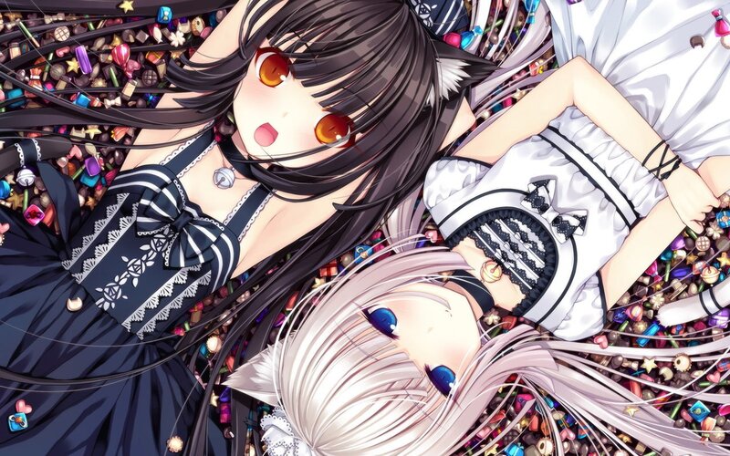 Two Girls in Candy — Black, Playful, Anime, Dresses