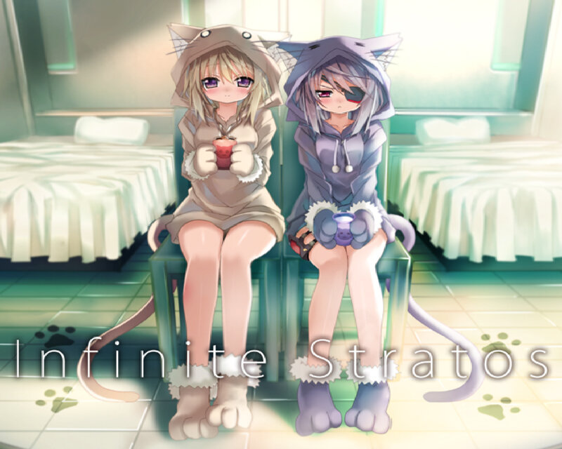 Two Girls in Cat Costumes — Green