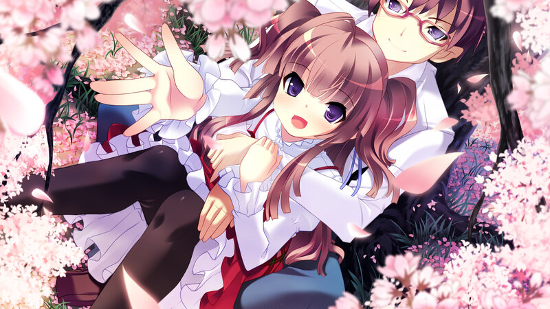 Two Girls in Cherry Blossoms — Pink