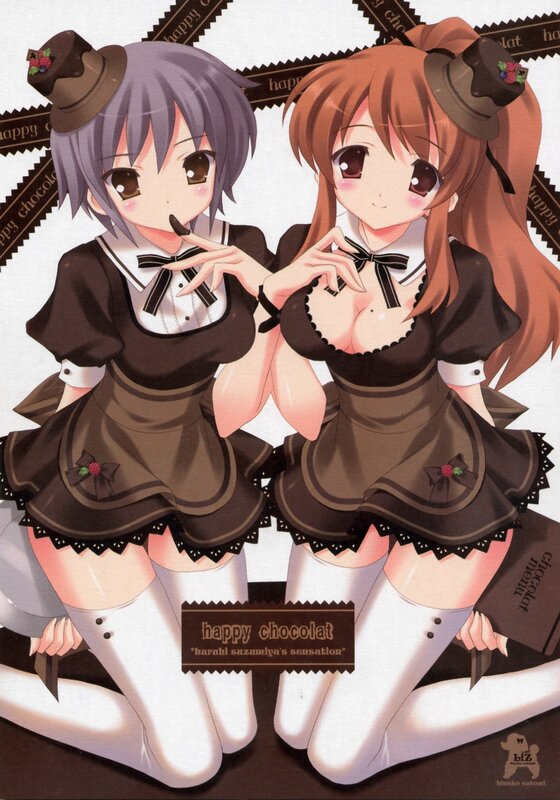Two girls in chocolate-themed outfits