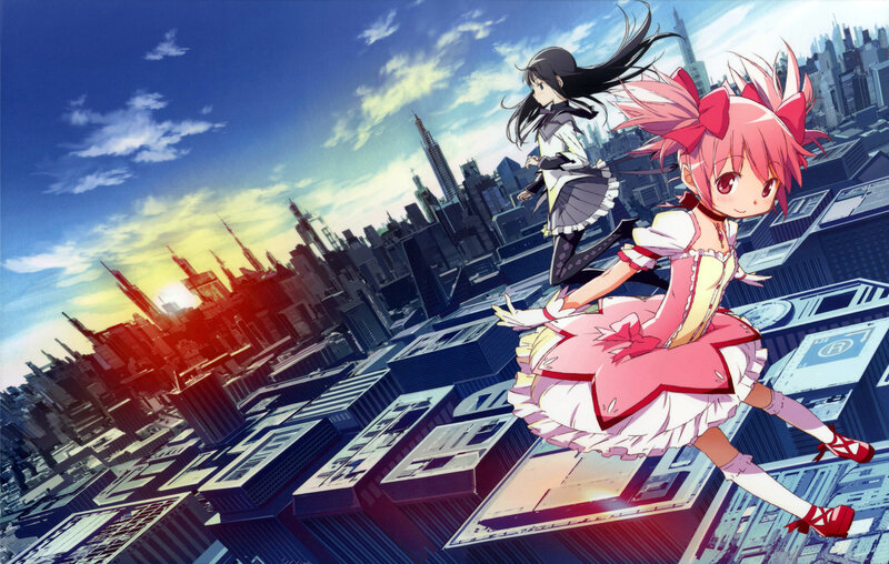 Two Girls in Cityscape