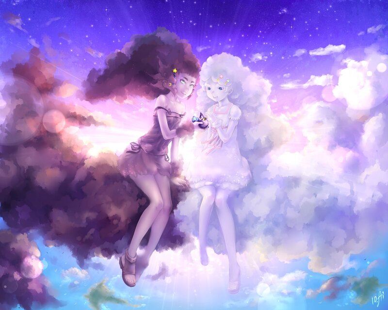 Two Girls in Clouds — Purple