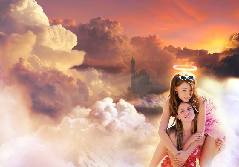 Two Girls in Clouds