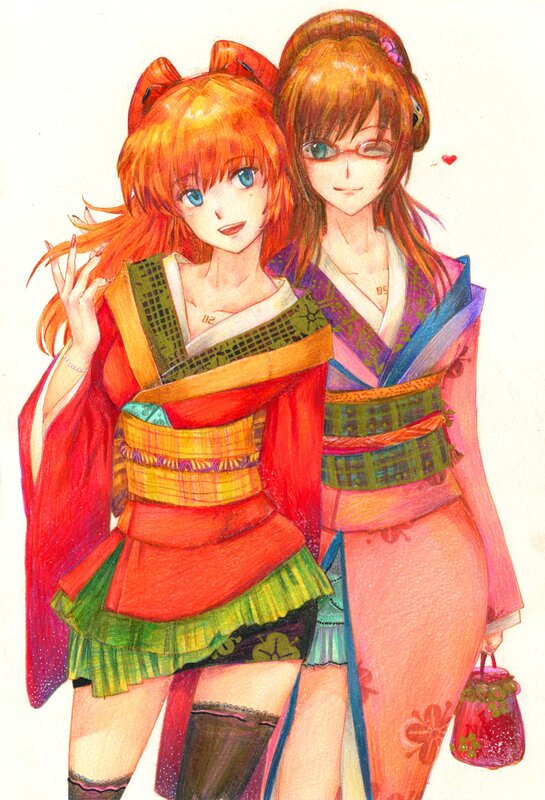 two girls in colorful kimonos