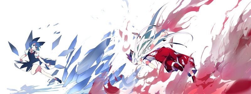 Two Girls in Combat — White, Dramatic, Anime