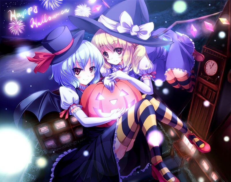 Two Girls in Costumes — Purple