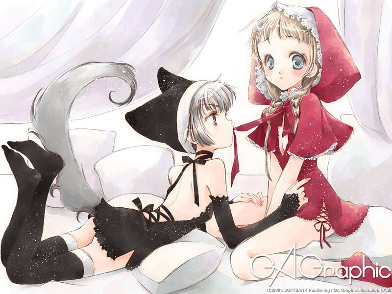 Two Girls in Costumes — White, Calm