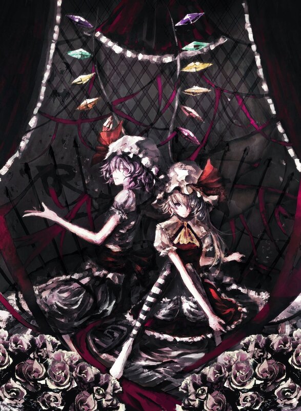Two Girls in Dark Dresses — Black, Dramatic