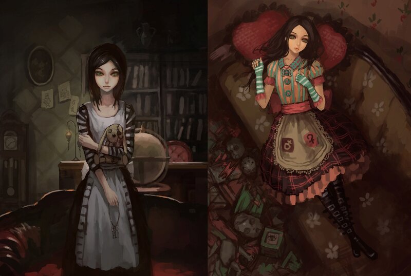 Two Girls in Dark Rooms