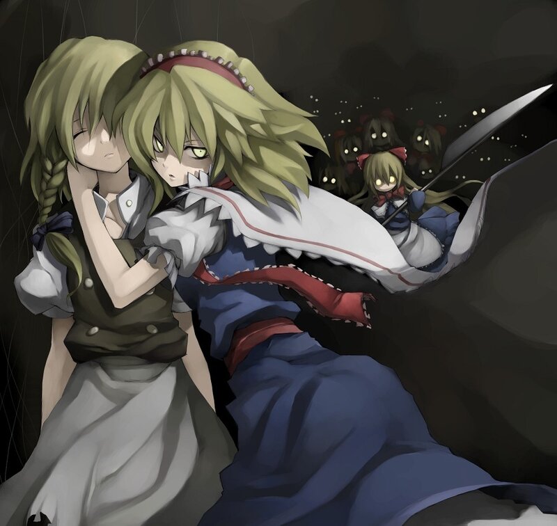 Two Girls in Dark Setting