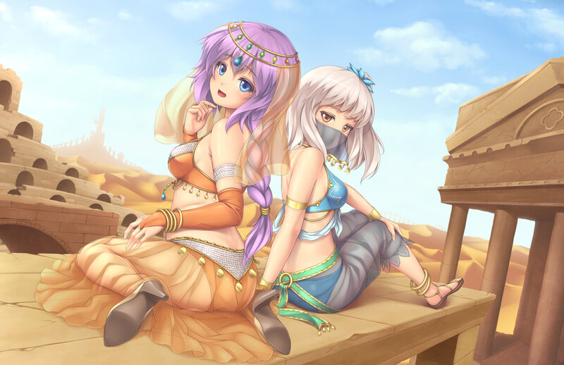 Two Girls in Desert