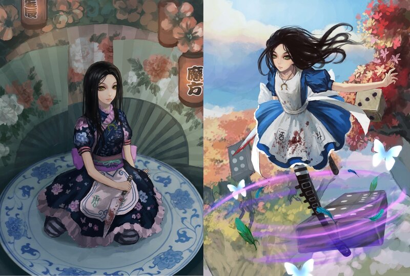 Two Girls in Different Scenes