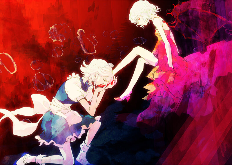 Two Girls in Dramatic Pose