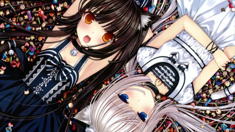 Two Girls in Dresses — Black, Playful