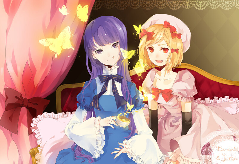 Two Girls in Dresses — Blue, Calm, Anime