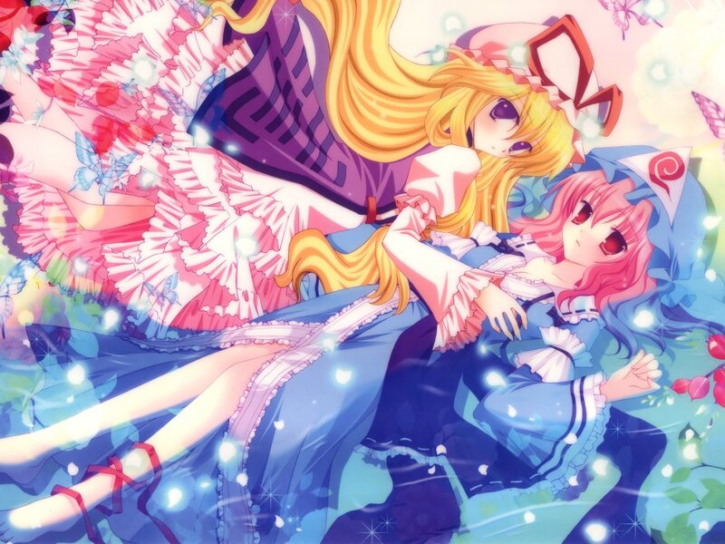 Two Girls in Dresses — Blue, Dreamy, Anime