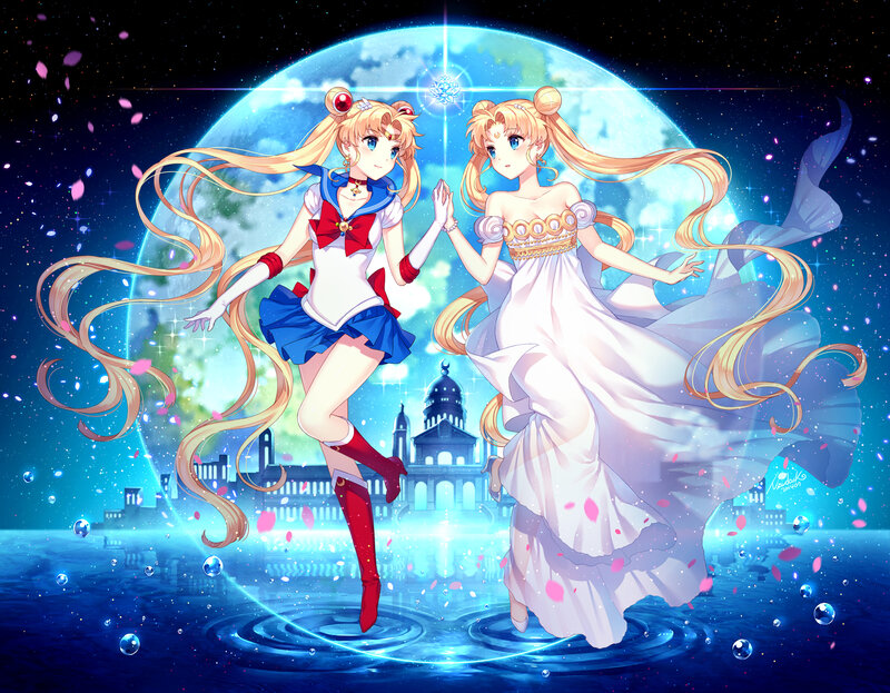 Two Girls in Dresses — Blue, Magical