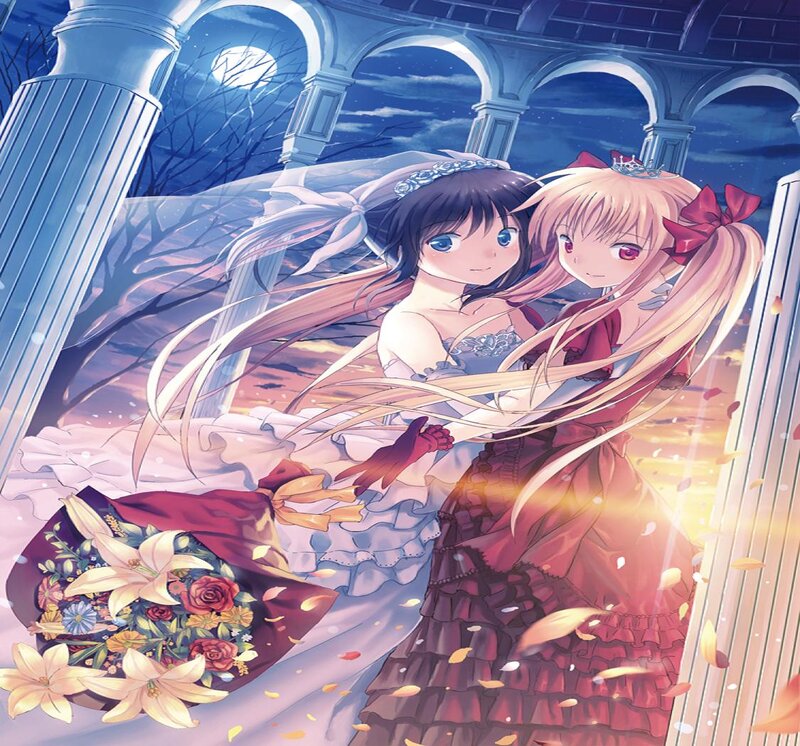 Two Girls in Dresses — Blue, Romantic