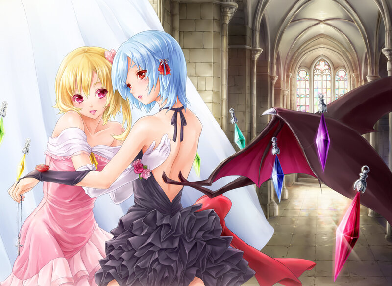Two Girls in Dresses — Blue