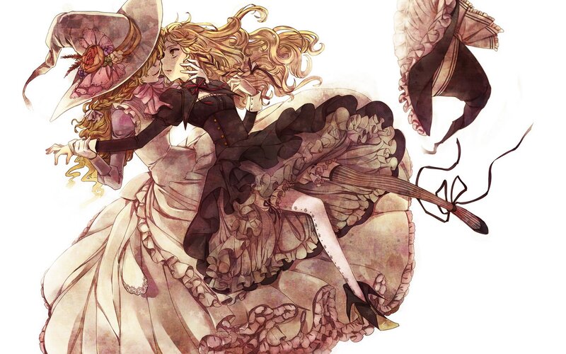 Two Girls in Dresses — Brown, Dramatic