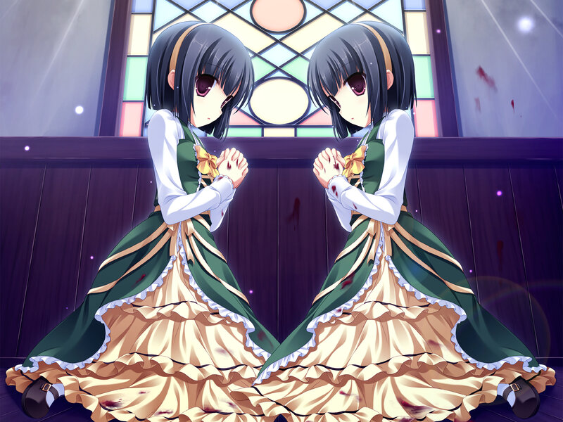 Two Girls in Dresses — Green, Dramatic, Anime