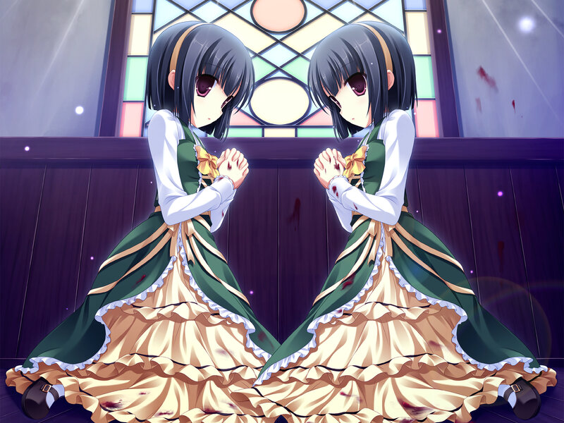 Two Girls in Dresses — Green, Dramatic