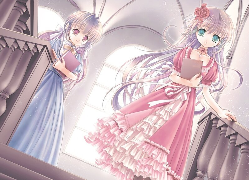 Two Girls in Dresses — Pink, Serene