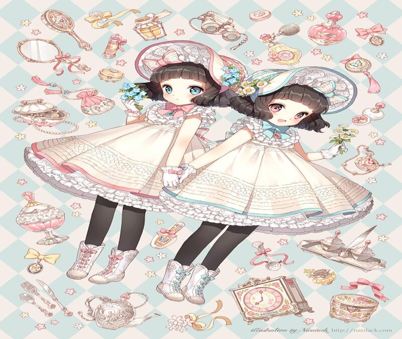 Two Girls in Dresses — Pink, Whimsical