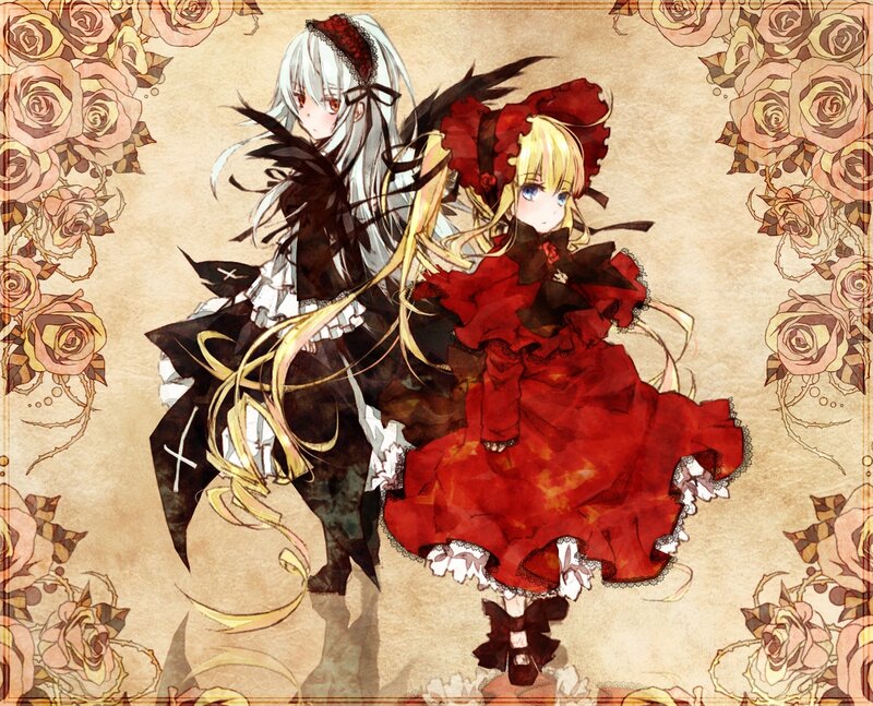 Two Girls in Dresses — Red, Dramatic