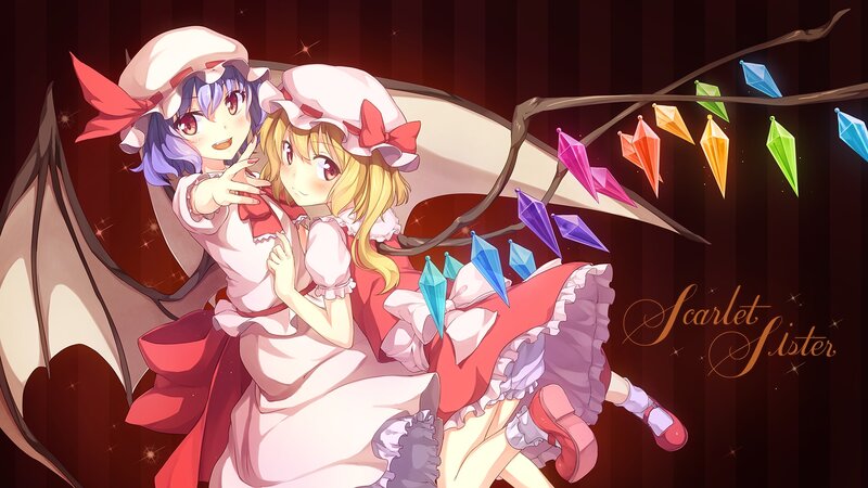 Two Girls in Dresses — Red, Playful
