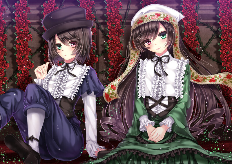 Two Girls in Dresses — Red, Serene