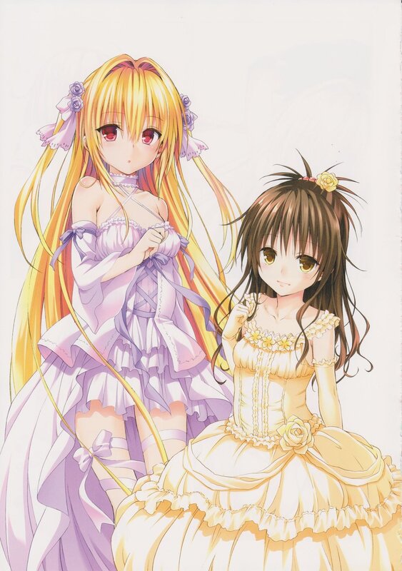 Two Girls in Dresses — Yellow, Calm, Anime