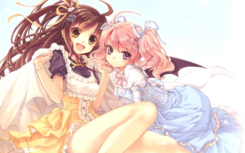 Two Girls in Dresses — Yellow