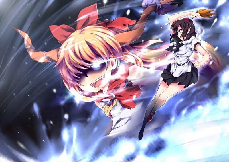 Two girls in dynamic action