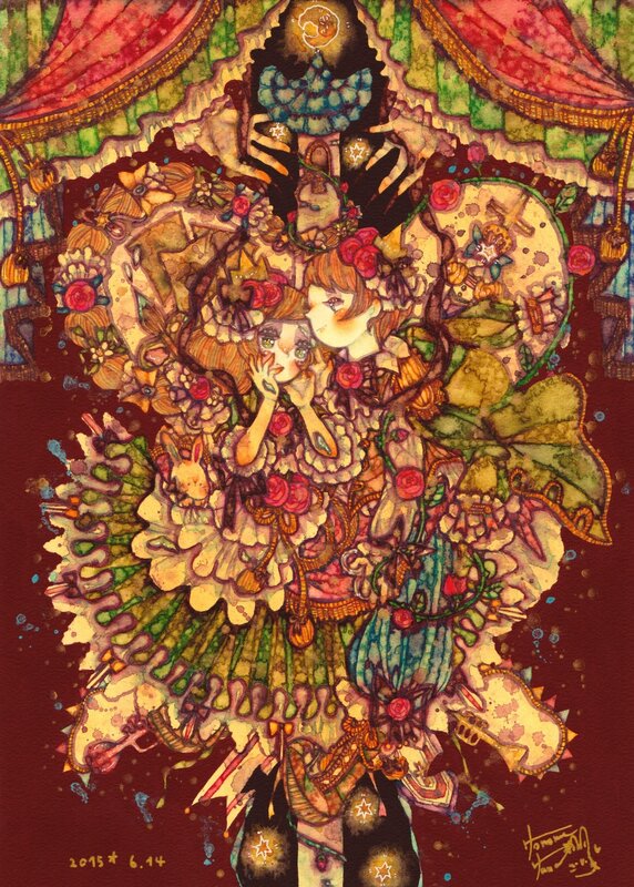 Two Girls in Elaborate Dresses — Red